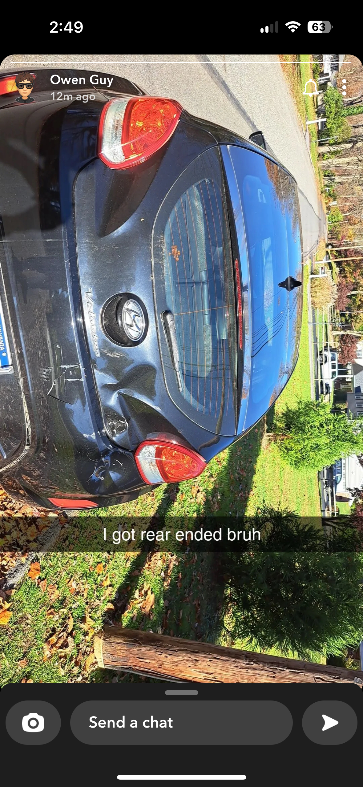Owen Gentile rear-ended for being a little too special on the road